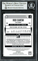 Rod Carew Autographed 2018 Donruss Card #123 Minnesota Twins Beckett BAS #12754488