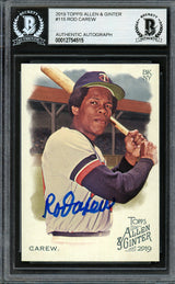 Rod Carew Autographed 2019 Topps Allen & Ginter Card #115 Minnesota Twins Beckett BAS Stock #193412