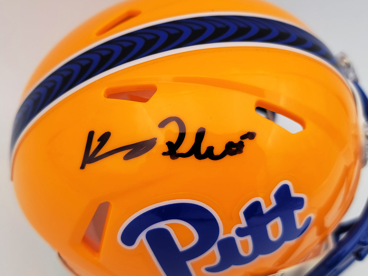 Kenny Pickett Autographed Pittsburgh Panthers Yellow Speed Mini Helmet Beckett BAS QR Stock #202974