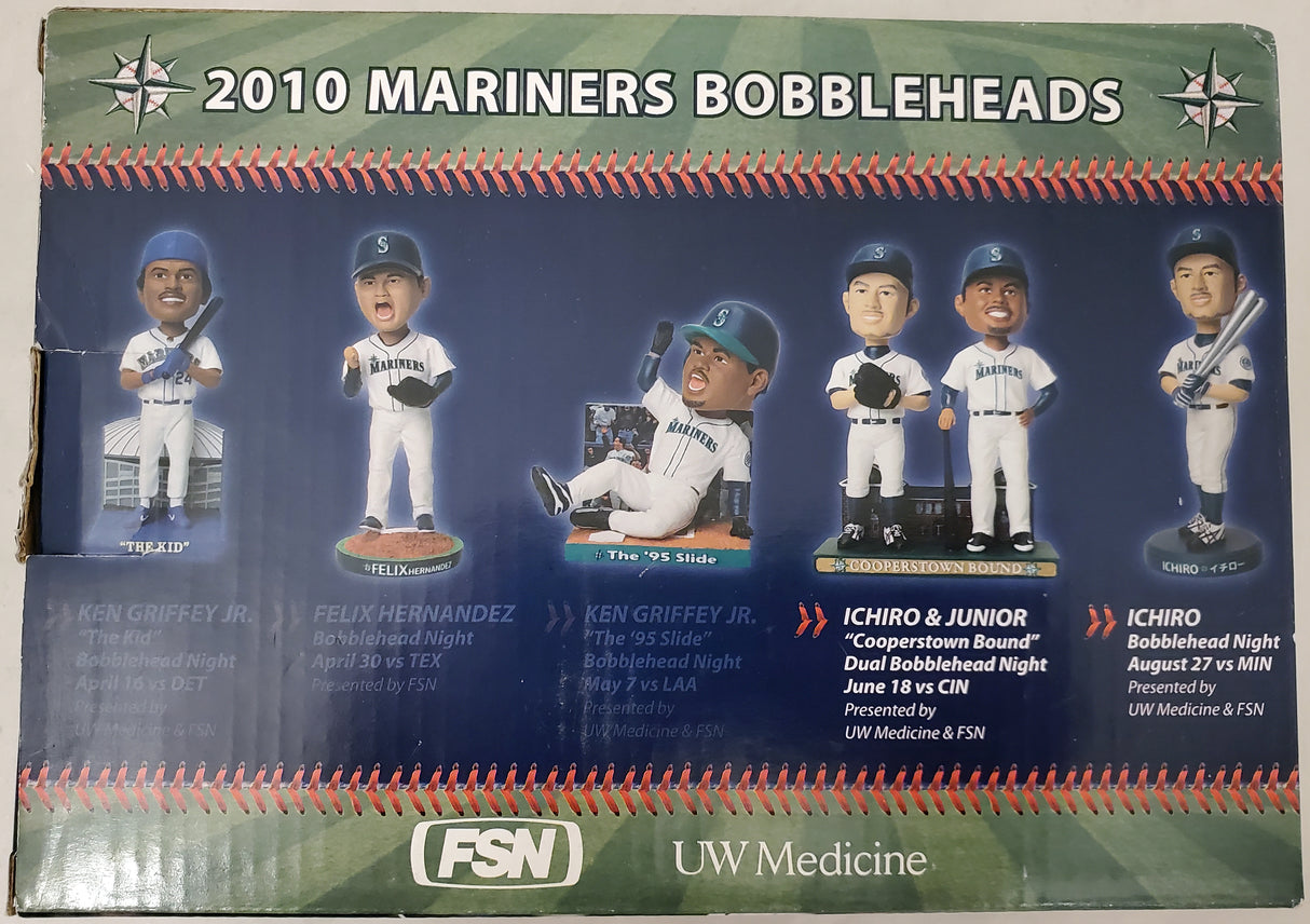 Ichiro Suzuki Autographed 2010 Cooperstown Bound With Ken Griffey Jr. Bobblehead Box Seattle Mariners IS Holo SKU #193664