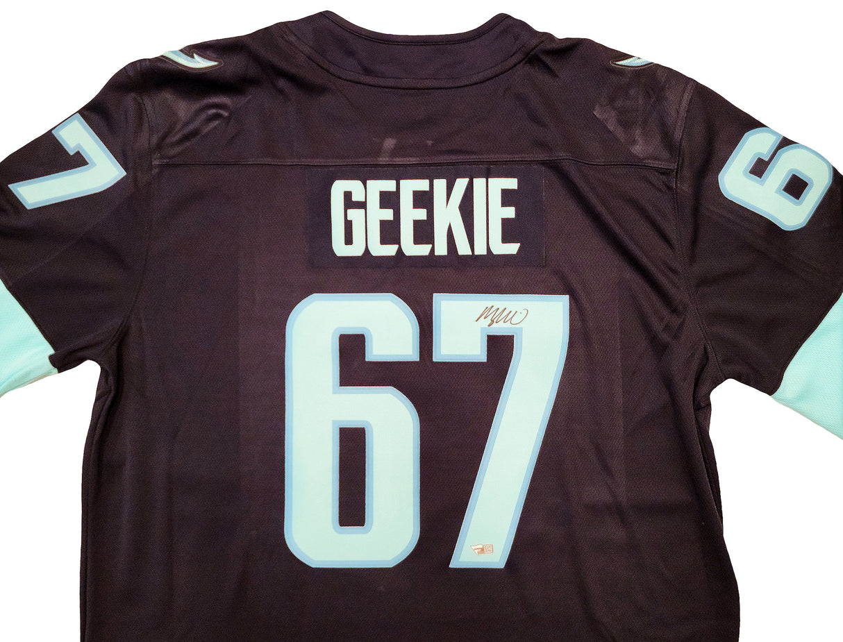 Seattle Kraken Morgan Geekie Autographed Navy Fanatics Breakaway Jersey Size XL Fanatics Holo Stock #203031