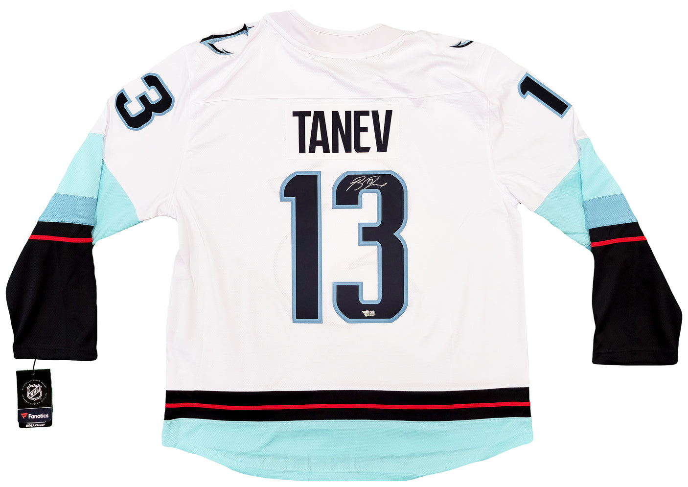 Seattle Kraken Brandon Tanev Autographed White Fanatics Breakaway Jersey Size XL Fanatics Holo Stock #203036