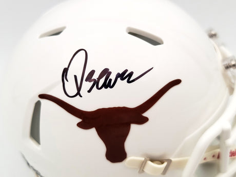 Quinn Ewers Autographed Texas Longhorns White Speed Mini Helmet Beckett BAS QR Stock #202908