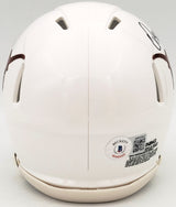 Quinn Ewers Autographed Texas Longhorns White Speed Mini Helmet Beckett BAS QR Stock #202908