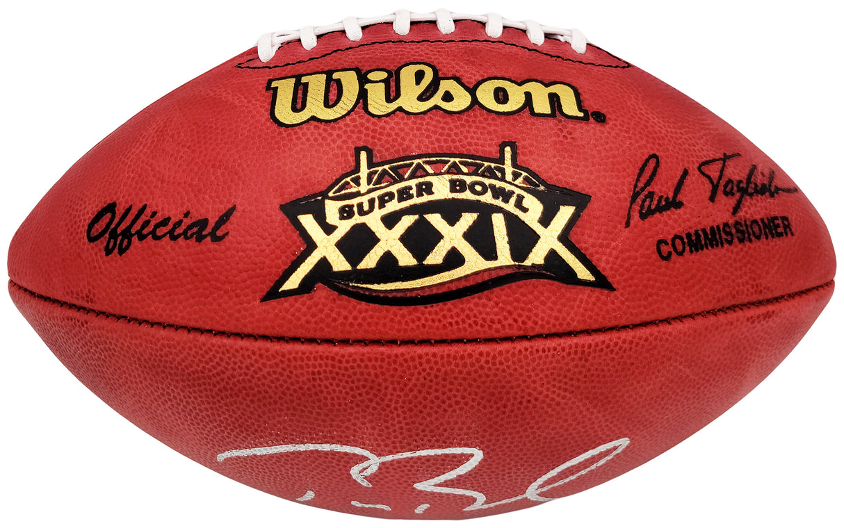 Tom Brady Autographed Official NFL Leather SB XXXIX Logo Football New England Patriots Fanatics Holo Stock #202895