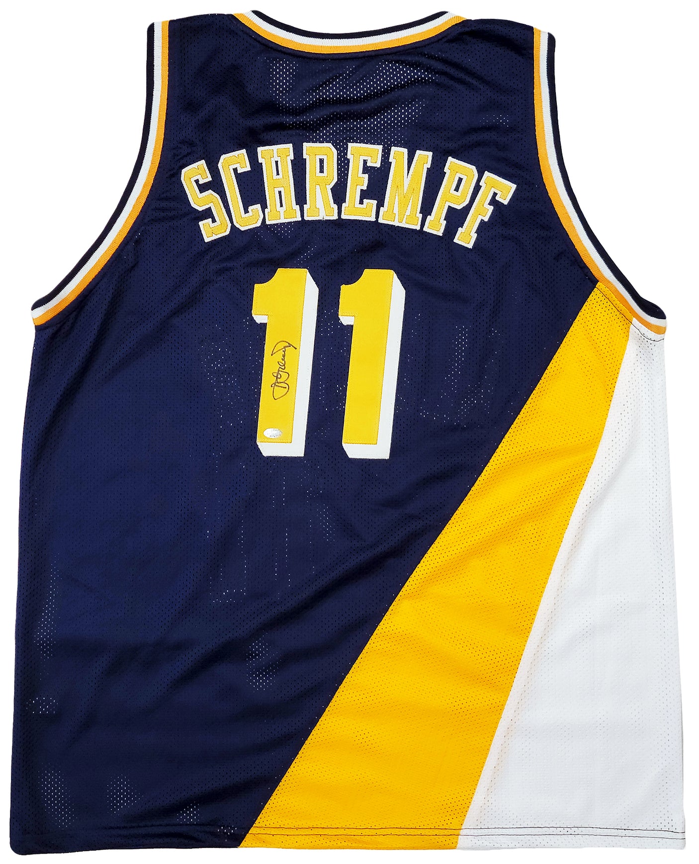 Indiana Pacers Detlef Schrempf Autographed Blue Jersey MCS Holo Stock #202425