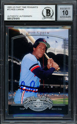 Rod Carew Autographed 2005 Upper Deck Past Time Pennants Card #72 Minnesota Twins Auto Grade Gem Mint 10 Beckett BAS Stock #192745