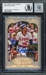 Rod Carew Autographed 2012 Topps Gypsy Queen Card #268 California Angels Auto Grade Gem Mint 10 Beckett BAS Stock #192769