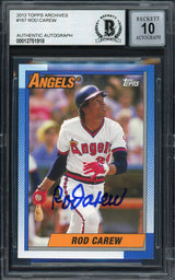 Rod Carew Autographed 2013 Topps Archives Card #167 California Angels Auto Grade Gem Mint 10 Beckett BAS Stock #192781