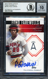 Rod Carew Autographed 2014 Topps Fond Farewells Card #FF-RC California Angels Auto Grade Gem Mint 10 Beckett BAS #12751962