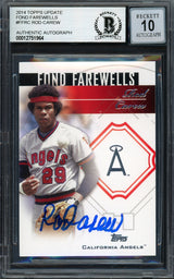 Rod Carew Autographed 2014 Topps Fond Farewells Card #FF-RC California Angels Auto Grade Gem Mint 10 Beckett BAS #12751964