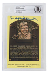 Brooks Robinson Signed Slabbed Orioles Hall of Fame Plaque Postcard BAS 100 - Sports Integrity