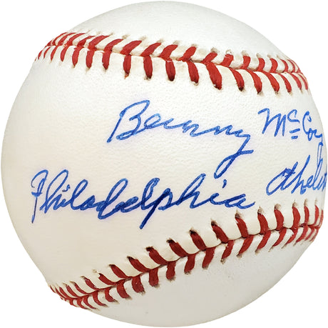 Barney McCosky Autographed Official AL Baseball Philadelphia A's "Philadelphia Athletics 1940-1941" Beckett BAS #V68245