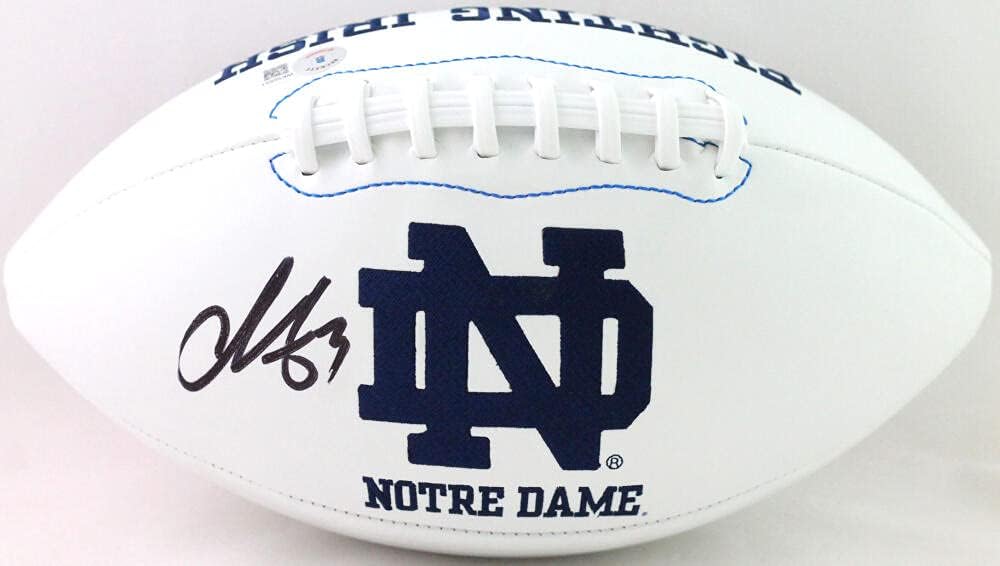 Chase Claypool Signed Notre Dame Fighting Irish Logo Football- Beckett W *Black