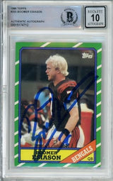 1986 Topps #255 Boomer Esiason RC Cincinnati Bengals BAS Autograph 10