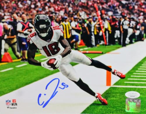 Calvin Ridley Signed Atlanta Falcons 8x10 Catch Endzone Photo- JSA Auth *Blue