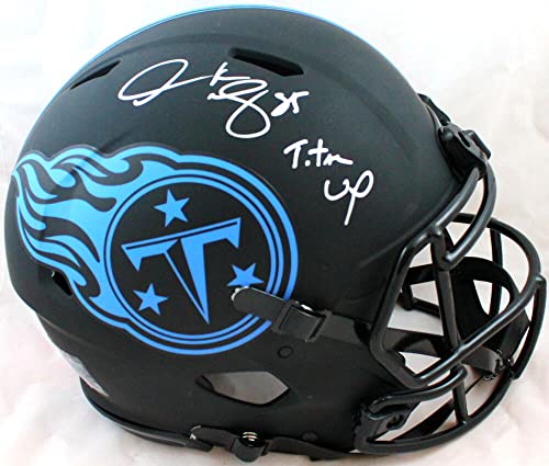 Derrick Mason Signed Titans F/S Eclipse Speed Authentic Helmet w/Insc.-BAW Holo