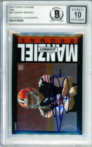 2014 Topps Chrome 1985 #26 Johnny Manziel RC Cleveland Browns BAS Autograph 10