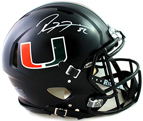 Ray Lewis Signed Miami Hurricanes F/S Black Night Authentic Helmet - Beckett Wh