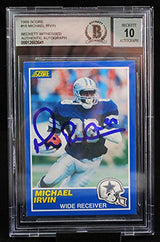 1989 Score #18 Michael Irvin Dallas Cowboys BAS Autograph 10