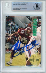 1993 Classic Four Sport #146 Michael Strahan RC New York Giants BAS Autograph 10