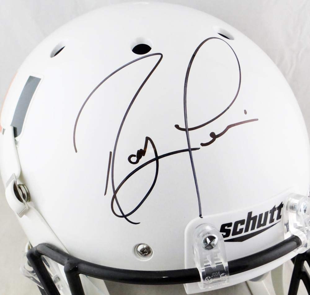 Ray Lewis Signed Miami Hurricanes White Schutt F/S Helmet - Beckett Auth *Black