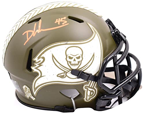 Devin White Signed Buccaneers Salute to Service Speed Mini Helmet-Beckett W Holo