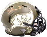 Devin White Signed Buccaneers Salute to Service Speed Mini Helmet-Beckett W Holo