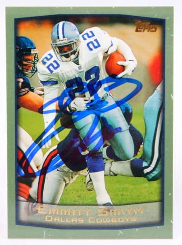 1999 Topps #50 Emmitt Smith Cowboys Autograph Beckett Witness