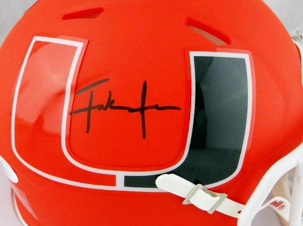 Frank Gore Autographed Miami Hurricanes AMP Speed Mini Helmet- JSA W Auth *Black