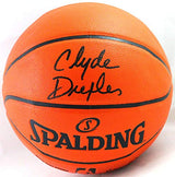 Clyde Drexler Autographed Spalding Basketball - JSA Witnessed *Black