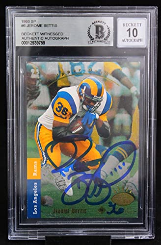 1993 SP #6 Jerome Bettis Los Angeles Rams BAS Autograph 10