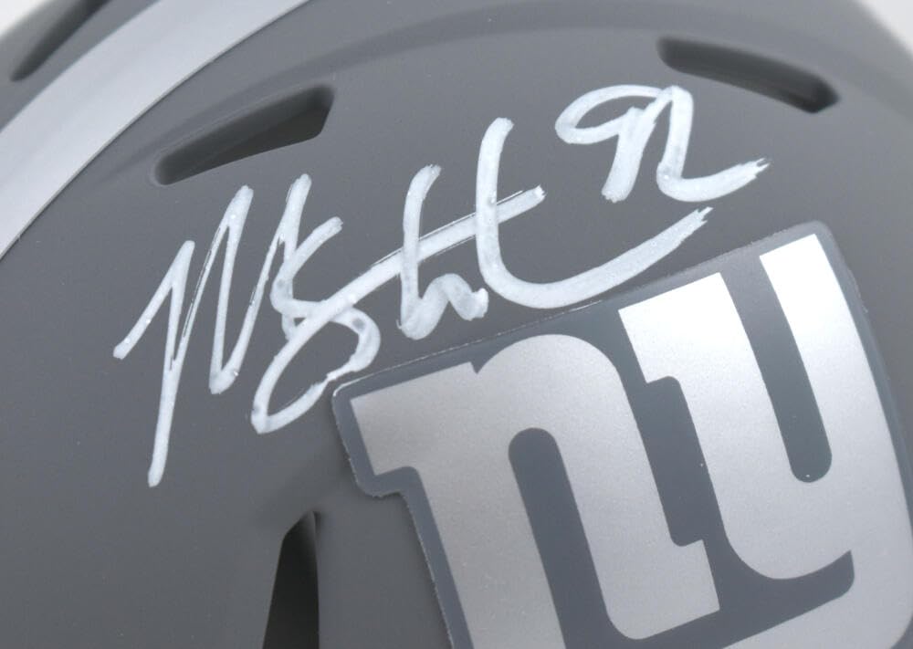 Michael Strahan Signed New York Giants Slate Speed Mini Helmet - Beckett W Holo