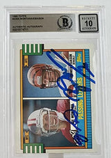 1990 Topps #229A Joe Montana Boomer Esiason Dual Signed BAS Autograph 10