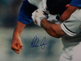 Nolan Ryan Signed Texas Rangers 16x20 Fighting Photo -AIV Hologram *Blue