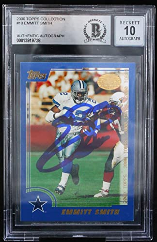 2000 Topps Collection #10 Emmitt Smith Auto Dallas Cowboys BAS Autograph 10