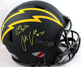 Austin Ekeler Signed Chargers Authentic Eclipse F/S Helmet Insc- Beckett W *Yllw