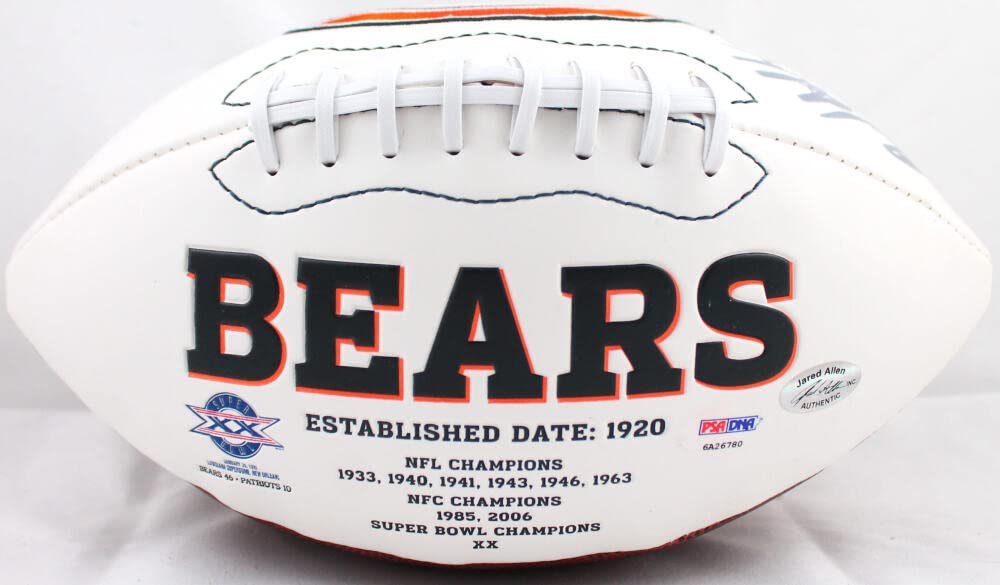 Jared Allen Autographed Chicago Bears Logo Football- PSA/DNA Authenticated