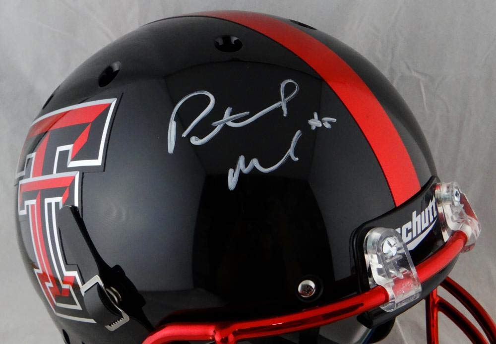 Patrick Mahomes Autographed Tx Tech Black/Red Chrome FM F/S Helmet - JSA W Auth White