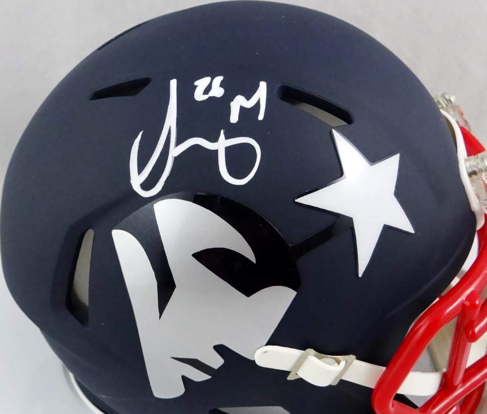 Sony Michel Autographed NE Patriots AMP Speed Mini Helmet- Beckett Auth *White