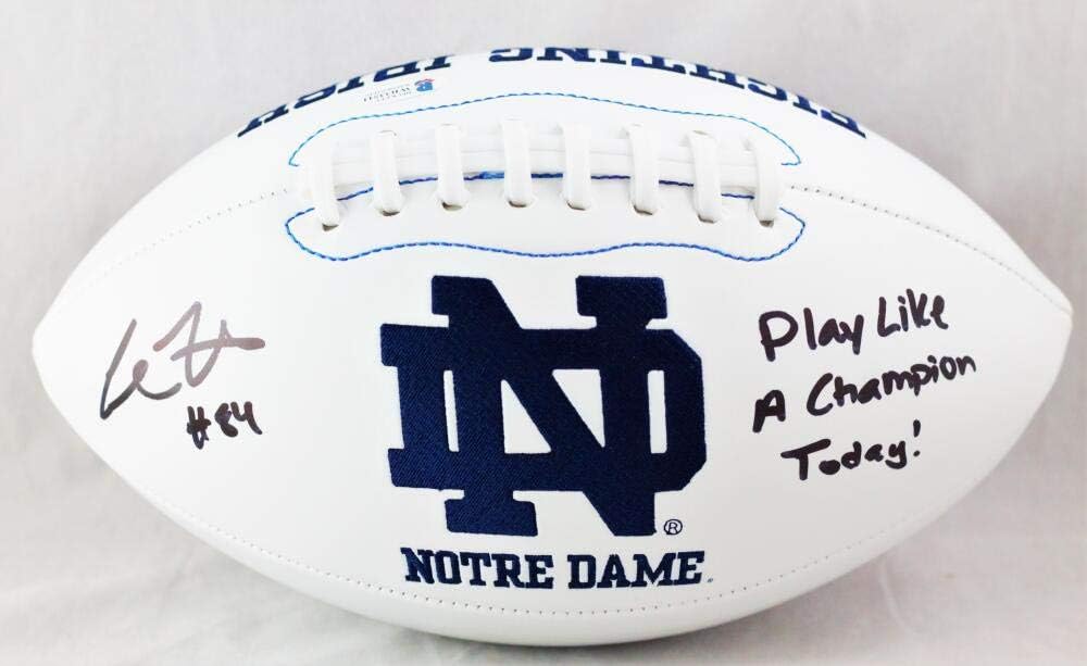 Cole Kmet Signed Notre Dame Fighting Irish Logo Football w/Insc - Beckett W Auth