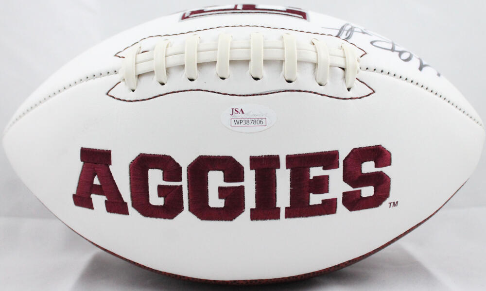 Michael Bennett Autographed Texas A&M Aggies Logo Football- JSA W Auth