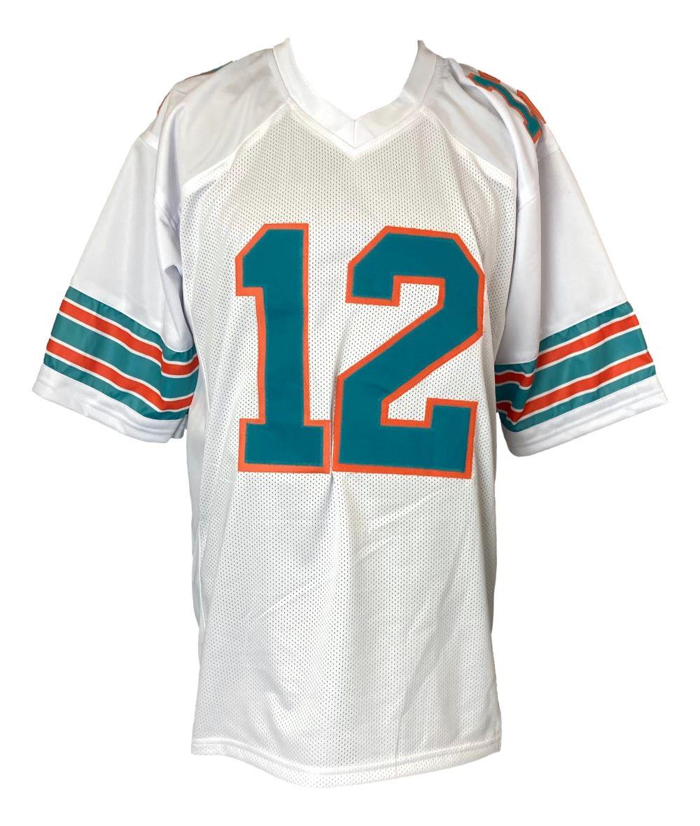 Bob Griese Miami Signed White Football Jersey HOF 90 BAS