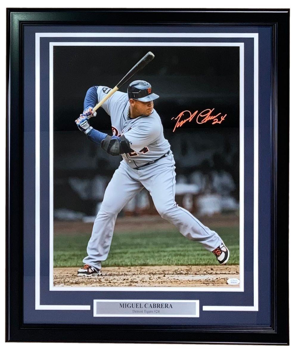 Miguel Cabrera Signed Framed 16x20 Detroit Tigers Spotlight Photo JSA