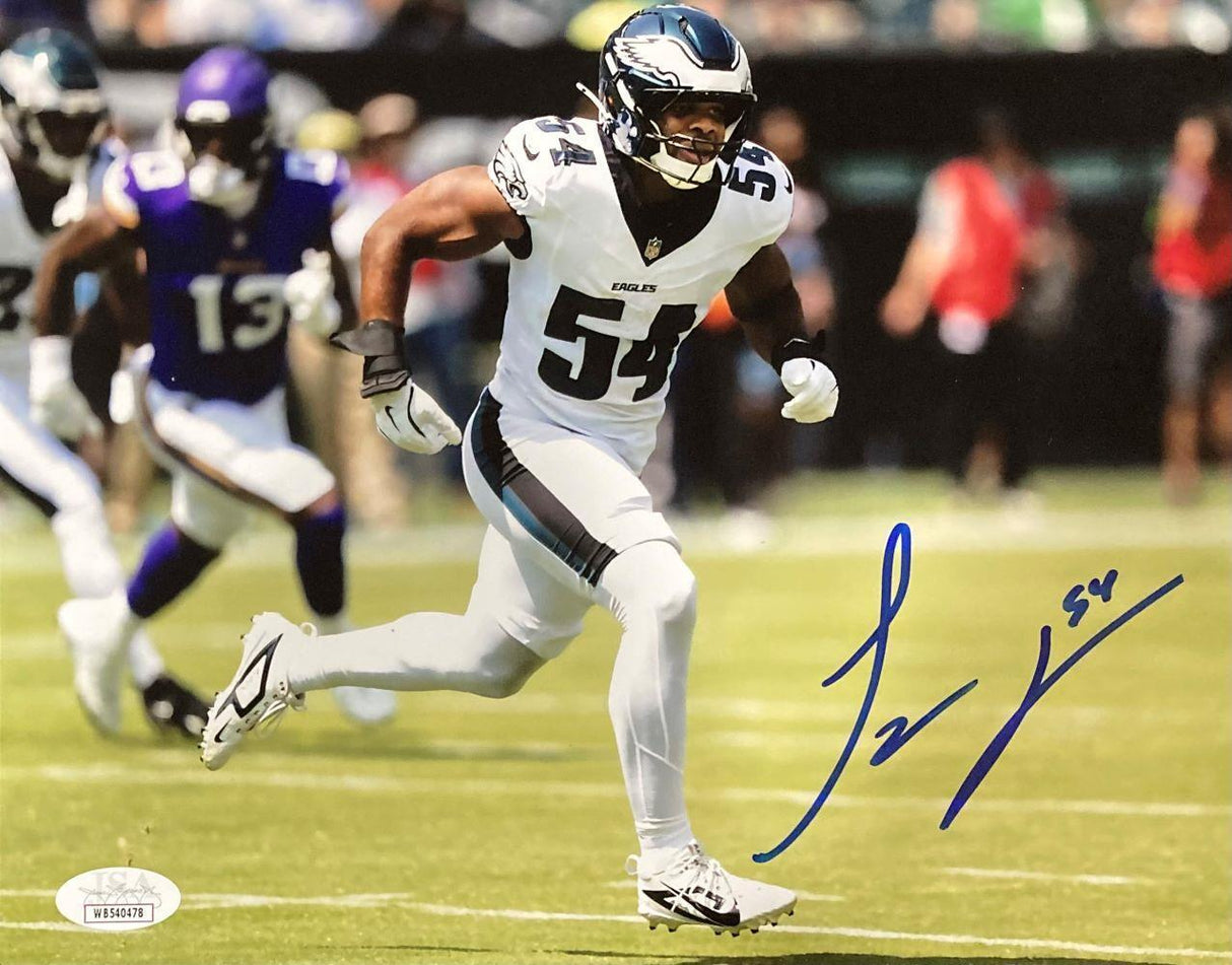 Jeremiah Trotter Jr Signed 8x10 Philadelphia Eagles Photo JSA