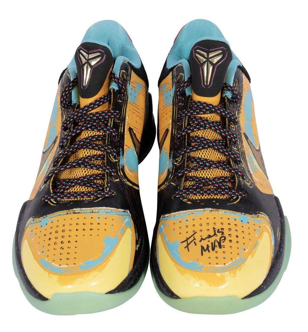 Kobe Bryant Lakers Signed Nike Zoom Kobe V Prelude Shoes Finals MVP Panini