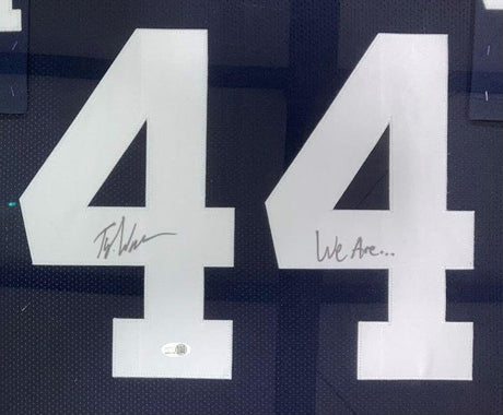 Tyler Warren Penn State Signed Framed Blue Football Jersey We Are JSA