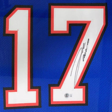 Josh Allen Buffalo Signed Framed Blue Football Jersey BAS ITP