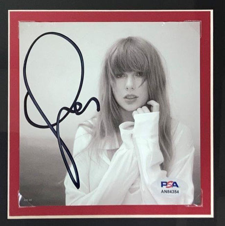 T Swift Framed Red Football Jersey w/ Signed Insert PSA/DNA