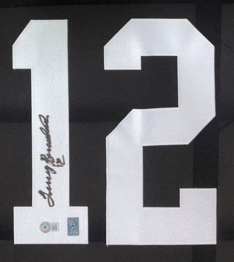 Terry Bradshaw Pittsburgh Signed Framed Black Football Jersey BAS